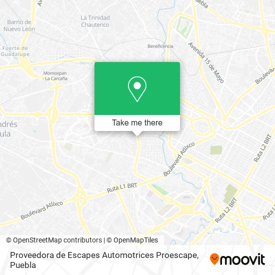Proveedora de Escapes Automotrices Proescape map