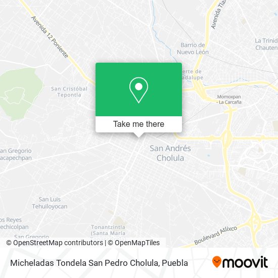 Mapa de Micheladas Tondela San Pedro Cholula
