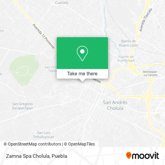 Zamna Spa Cholula map