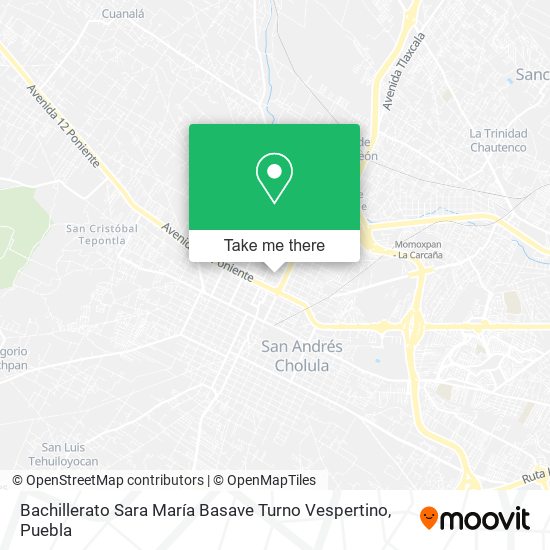 Mapa de Bachillerato Sara María Basave Turno Vespertino