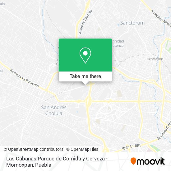 Mapa de Las Cabañas Parque de Comida y Cerveza - Momoxpan