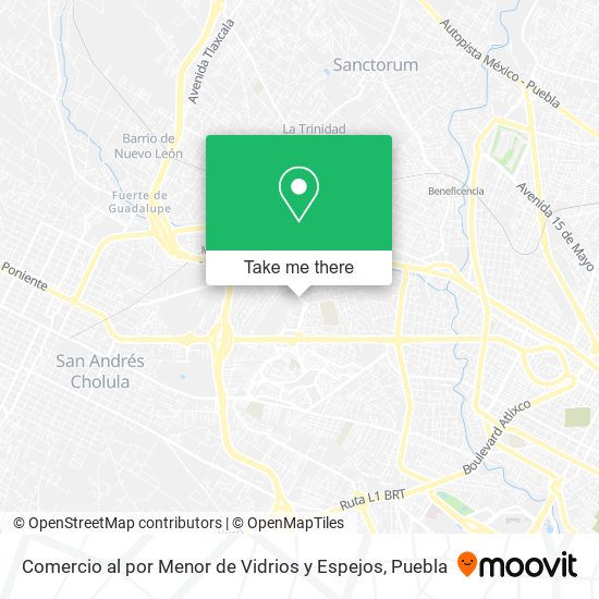 Comercio al por Menor de Vidrios y Espejos map