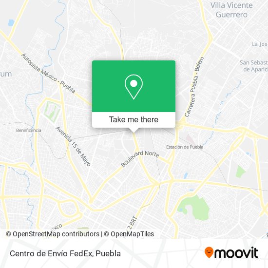 Centro de Envío FedEx map