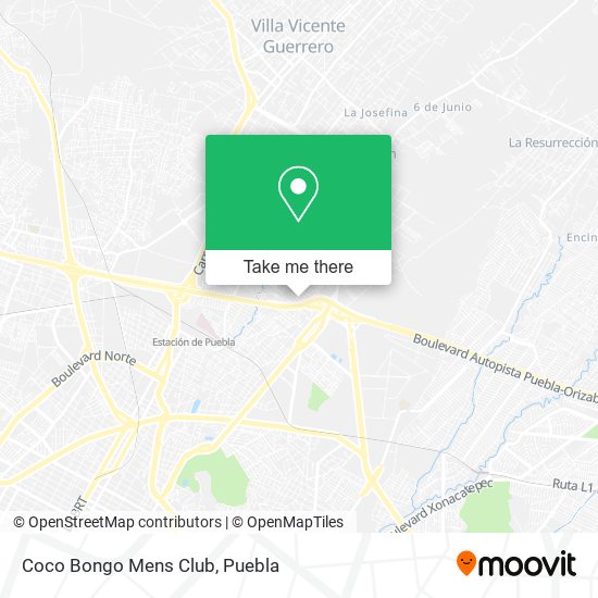 Mapa de Coco Bongo Mens Club