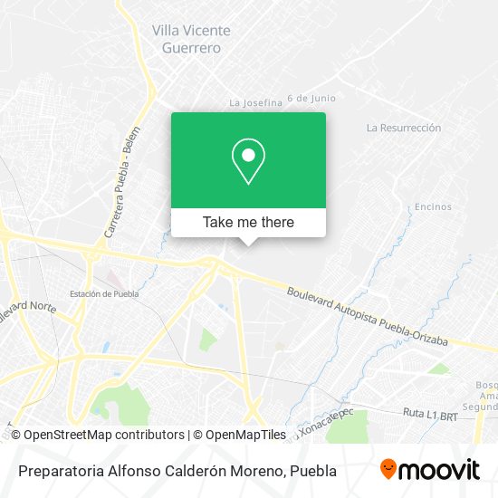 Mapa de Preparatoria Alfonso Calderón Moreno