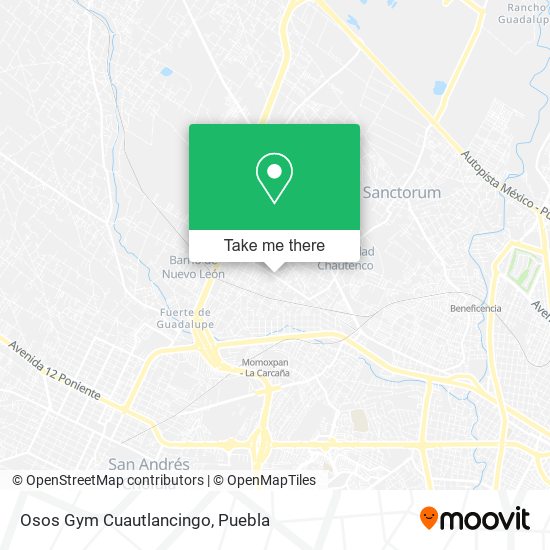 Mapa de Osos Gym Cuautlancingo