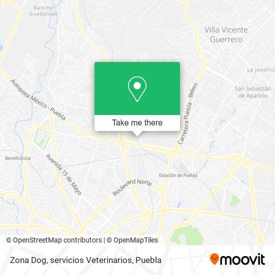 Mapa de Zona Dog, servicios Veterinarios