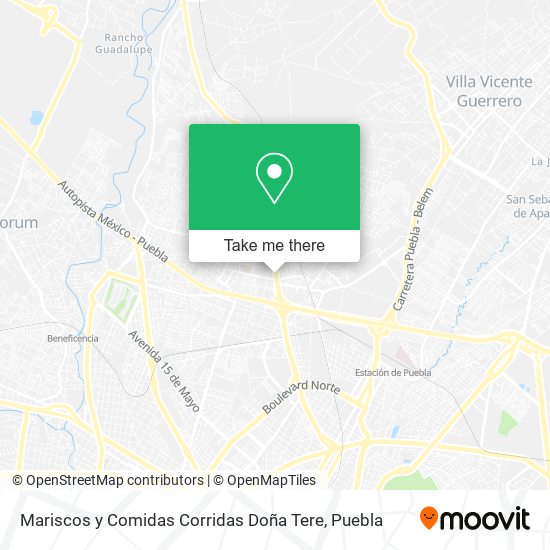 Mapa de Mariscos y Comidas Corridas Doña Tere