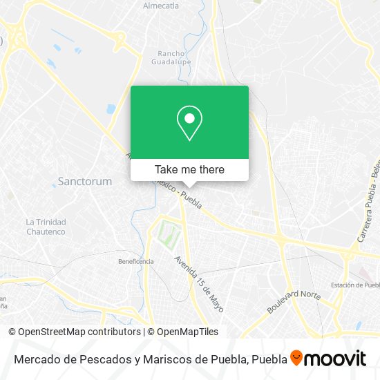 Mercado de Pescados y Mariscos de Puebla map