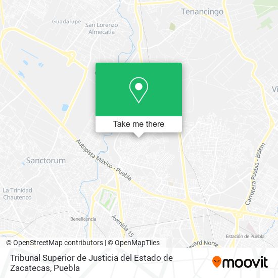 Tribunal Superior de Justicia del Estado de Zacatecas map