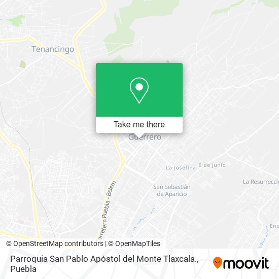 Mapa de Parroquia San Pablo Apóstol del Monte Tlaxcala.