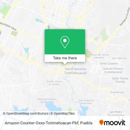 Mapa de Amazon Counter-Oxxo-Totimehuacan Pbf