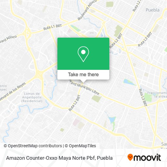 Mapa de Amazon Counter-Oxxo Maya Norte Pbf
