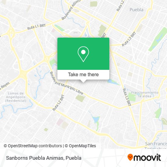 Mapa de Sanborns Puebla Animas
