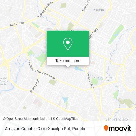 Mapa de Amazon Counter-Oxxo-Xaxalpa Pbf