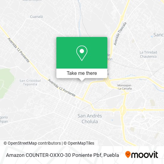 Mapa de Amazon COUNTER-OXXO-30 Poniente Pbf