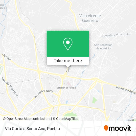 Vía Corta a Santa Ana map