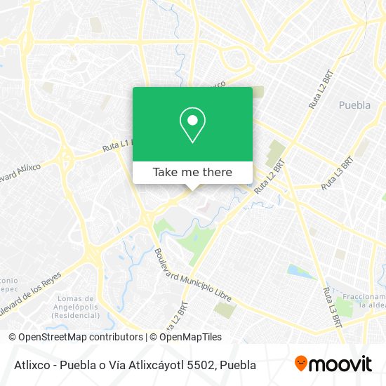 Atlixco - Puebla o Vía Atlixcáyotl 5502 map