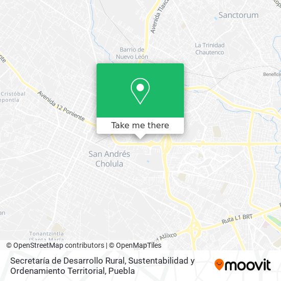 Mapa de Secretaría de Desarrollo Rural, Sustentabilidad y Ordenamiento Territorial
