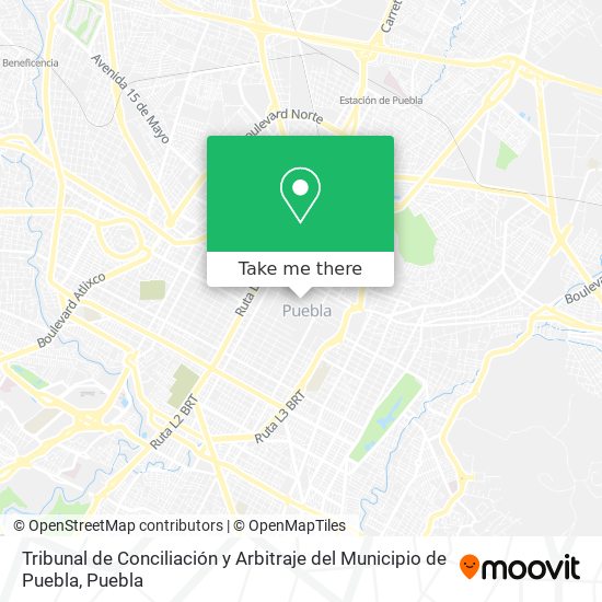 Tribunal de Conciliación y Arbitraje del Municipio de Puebla map