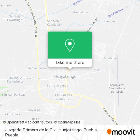 Mapa de Juzgado Primero de lo Civil Huejotzingo, Puebla