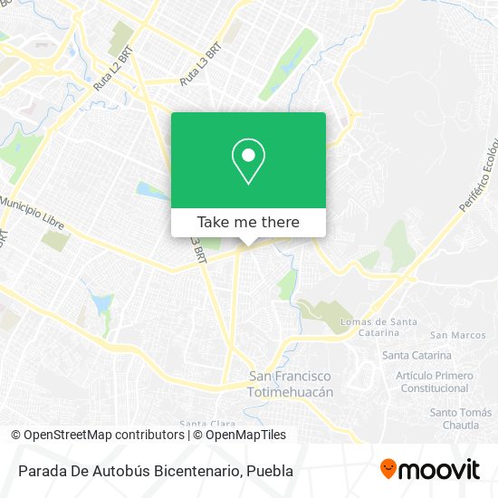 Mapa de Parada De Autobús Bicentenario