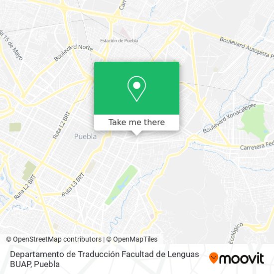 Mapa de Departamento de Traducción Facultad de Lenguas BUAP