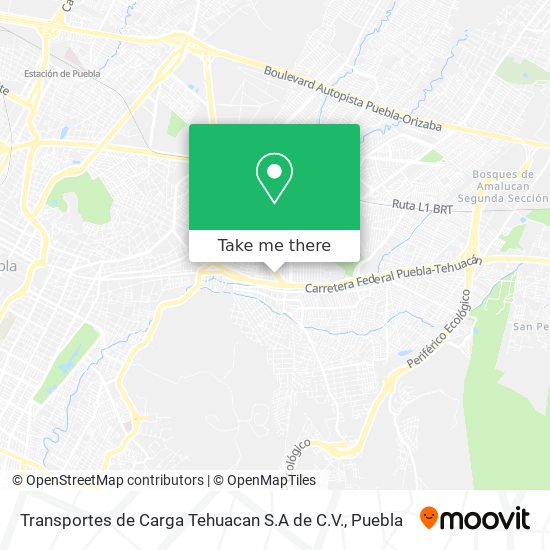 Transportes de Carga Tehuacan S.A de C.V. map