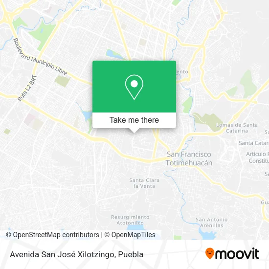 Mapa de Avenida San José Xilotzingo
