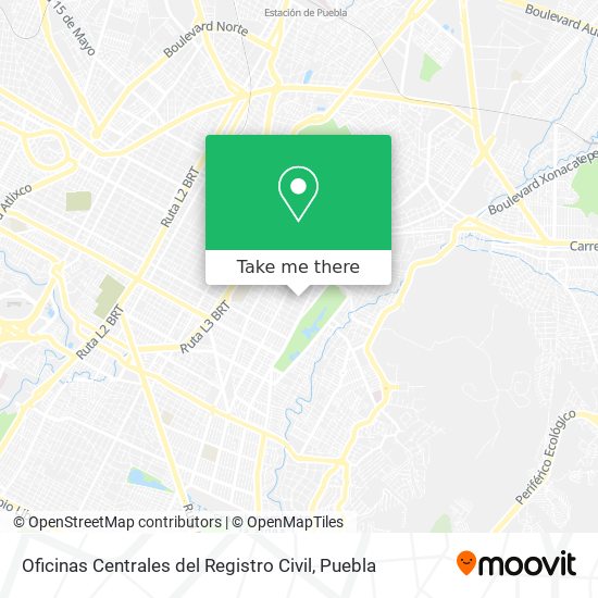 Oficinas Centrales del Registro Civil map