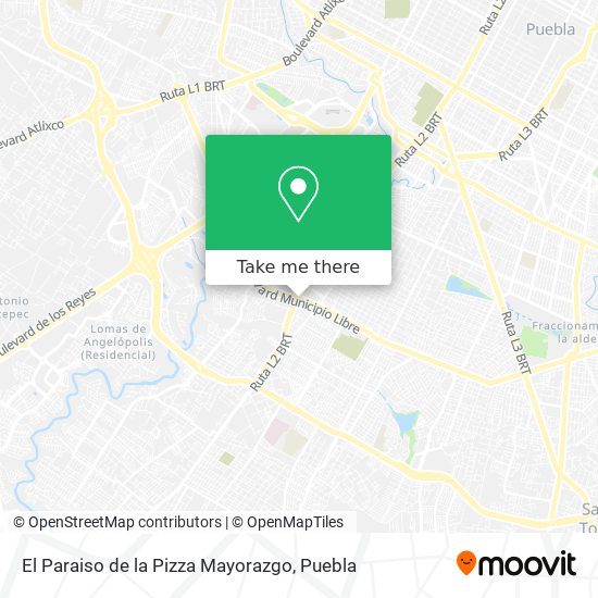 Mapa de El Paraiso de la Pizza Mayorazgo