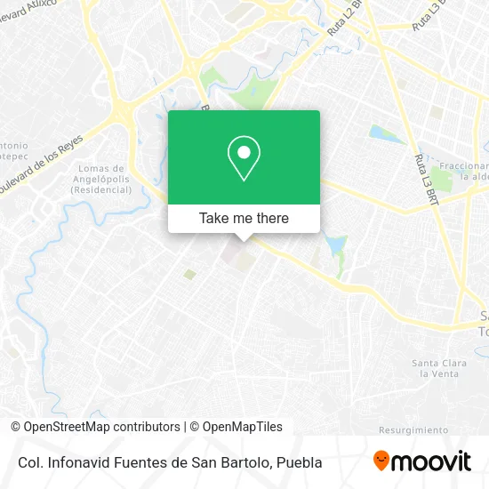 Mapa de Col. Infonavid Fuentes de San Bartolo