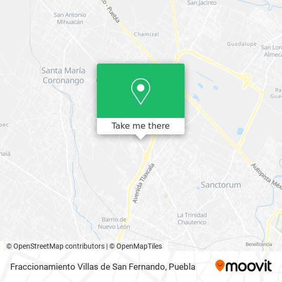 Mapa de Fraccionamiento Villas de San Fernando