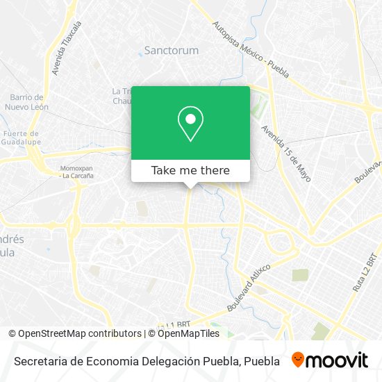 Secretaria de Economia Delegación Puebla map