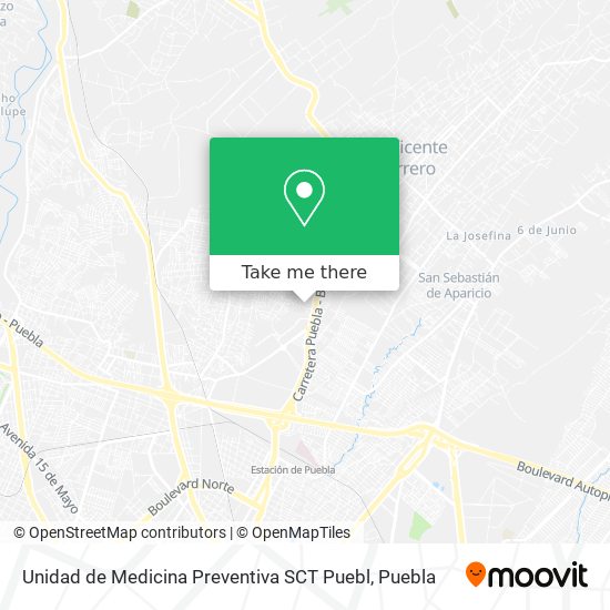 Mapa de Unidad de Medicina Preventiva SCT Puebl