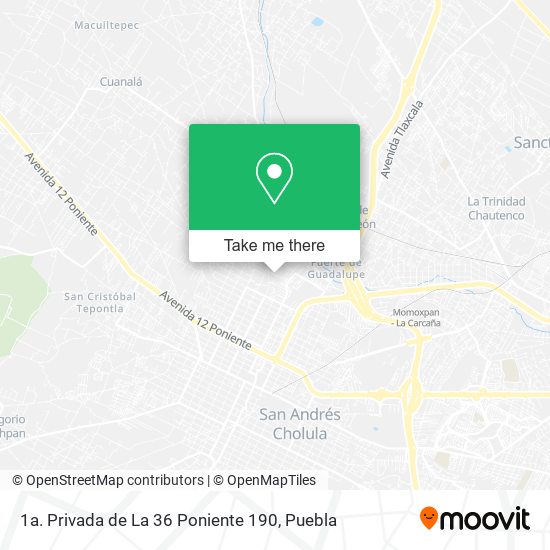 Mapa de 1a. Privada de La 36 Poniente 190