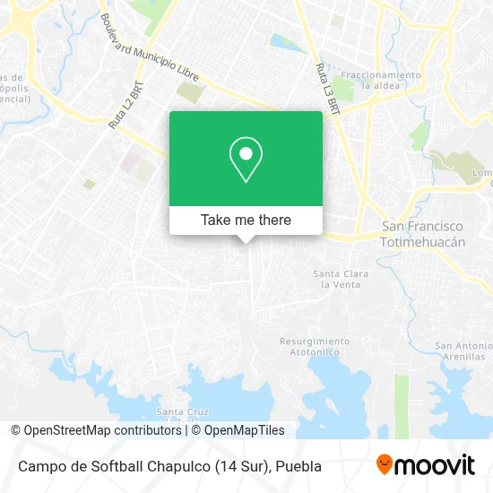 Campo de Softball Chapulco (14 Sur) map