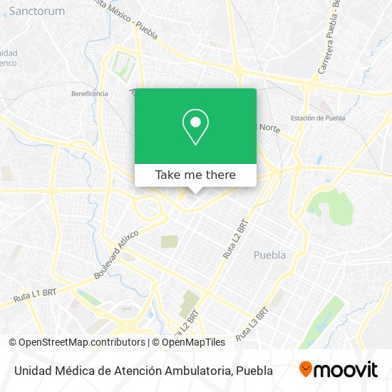 Mapa de Unidad Médica de Atención Ambulatoria