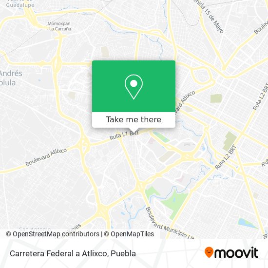 Mapa de Carretera Federal a Atlixco