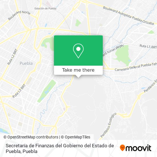 Mapa de Secretaría de Finanzas del Gobierno del Estado de Puebla