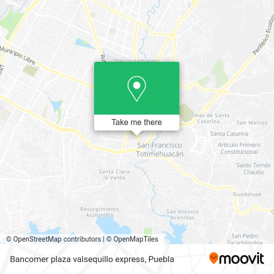 Bancomer plaza valsequillo express map
