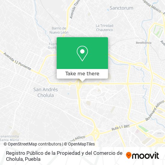 Registro Público de la Propiedad y del Comercio de Cholula map