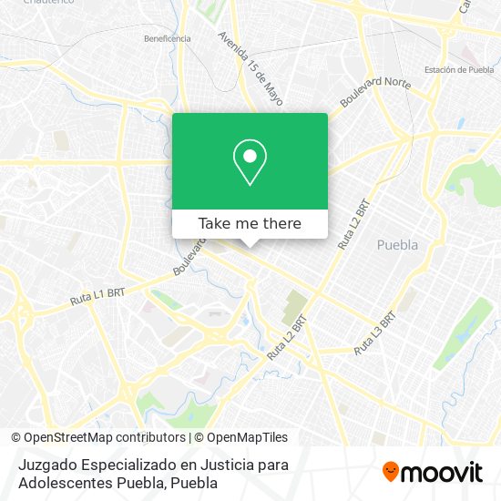 Juzgado Especializado en Justicia para Adolescentes Puebla map