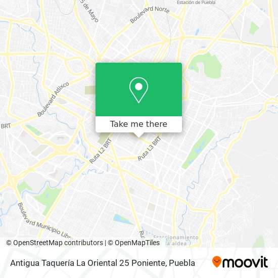 Mapa de Antigua Taquería La Oriental 25 Poniente