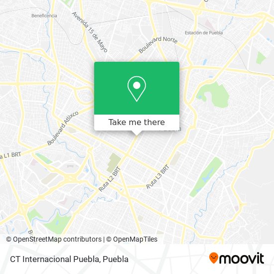 CT Internacional Puebla map