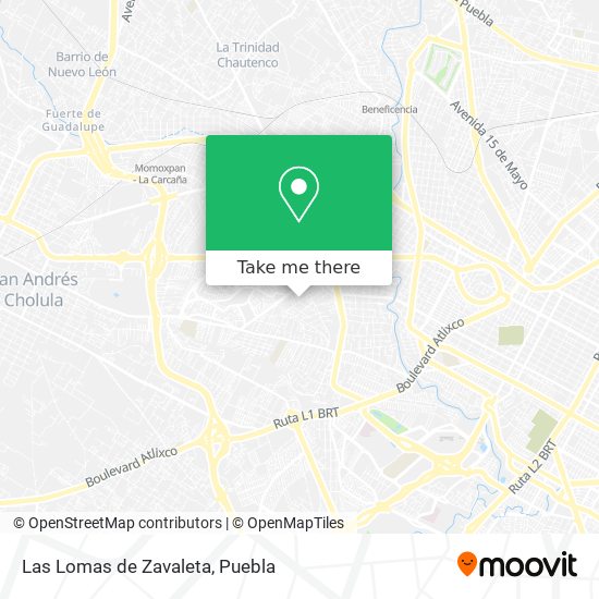 Mapa de Las Lomas de Zavaleta