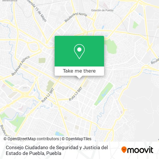 Consejo Ciudadano de Seguridad y Justicia del Estado de Puebla map