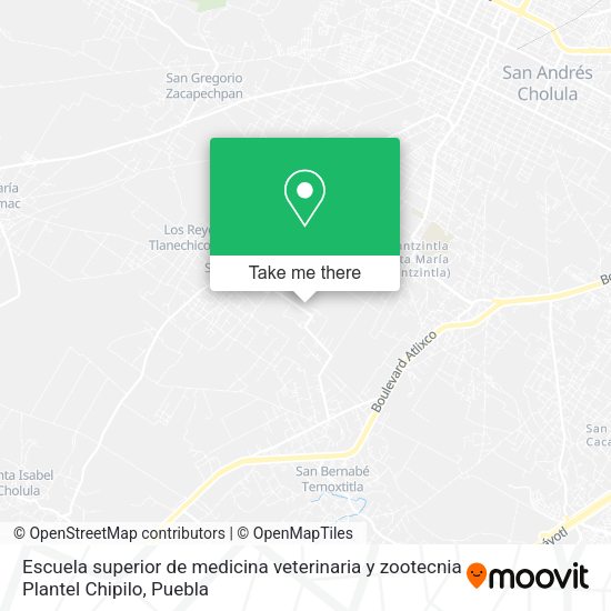 Escuela superior de medicina veterinaria y zootecnia Plantel Chipilo map