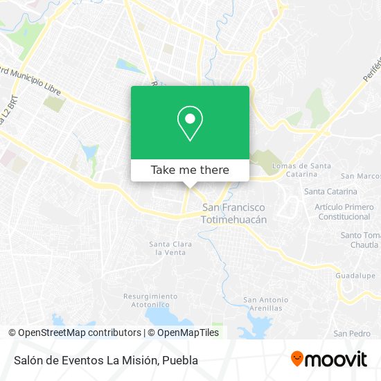 Mapa de Salón de Eventos La Misión