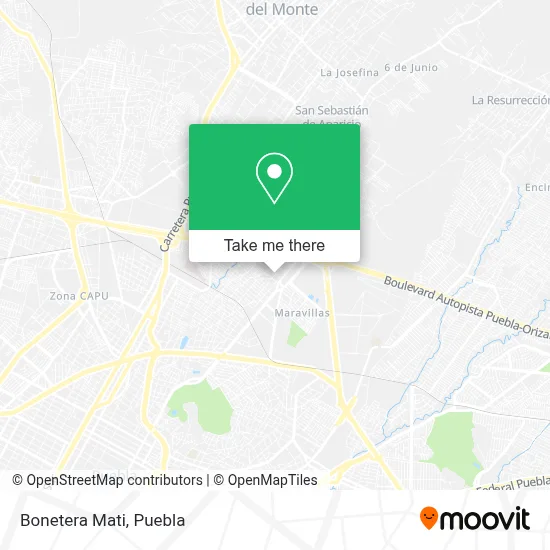 Bonetera Mati map